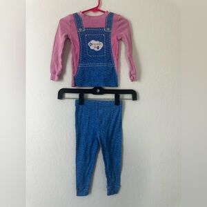 Ms Rachel Pink and Blue Kids Overalls pajamas